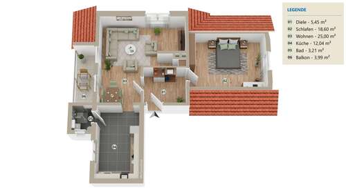 Foto - Wohnung zum Mieten in Reichelsheim-Beerfurth 560,00 € 70 m²