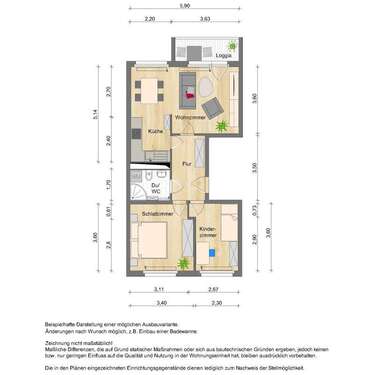 Foto - Wohnung zum Mieten in Zwickau 382,80 € 58 m²