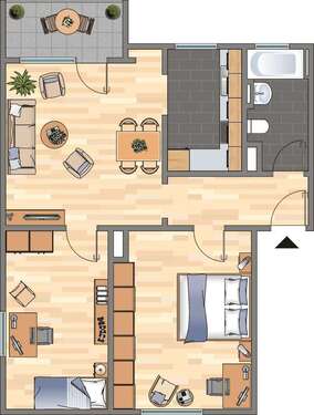 Foto - Wohnung zum Mieten in Dortmund 444,00 € 52.65 m²