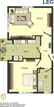 Foto - Wohnung zum Mieten in Oldenburg 440,00 € 48.58 m²