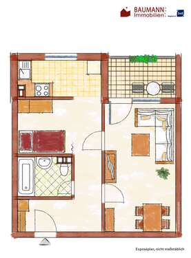 Foto - Wohnung zum Kaufen in Karlsruhe 175.000,00 € 42.1 m²