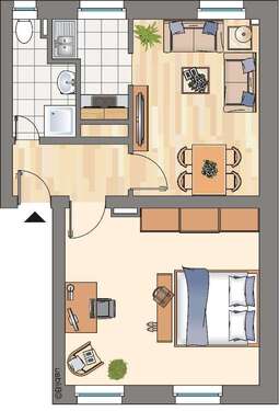 Foto - Wohnung zum Mieten in Gelsenkirchen 329,00 € 41.56 m²
