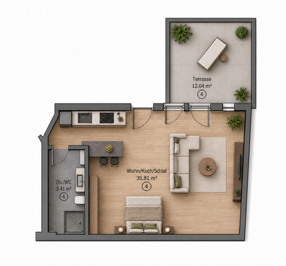 Foto - Wohnung zum Kaufen in Mannheim 235.000,00 € 53.16 m²