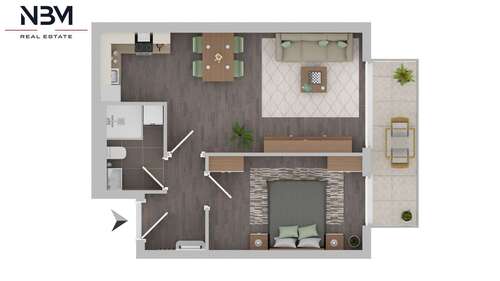 Foto - Wohnung zum Mieten in Berlin 1.196,00 € 46 m²