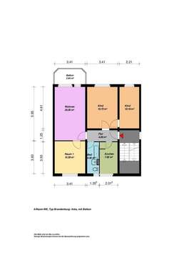 Foto - Wohnung zum Mieten in Neubrandenburg 650,00 € 76.43 m²