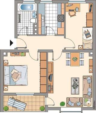 Foto - Wohnung zum Mieten in Gelsenkirchen 489,00 € 66.19 m²