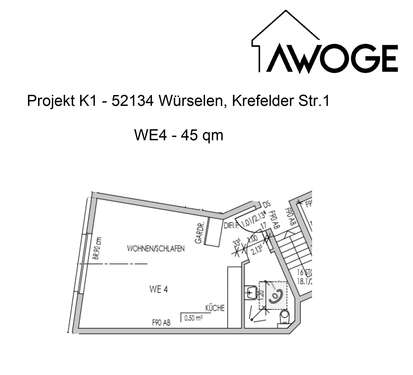 Foto - Wohnung zum Mieten in Würselen 530,00 € 45 m²
