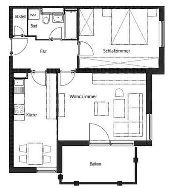 Foto - Wohnung zum Mieten in Pforzheim 550,00 € 60 m²