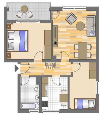 Foto - Wohnung zum Mieten in Gelsenkirchen 439,00 € 62.58 m²