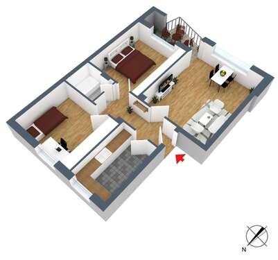 Foto - Wohnung zum Mieten in Hamburg 699,00 € 70 m²