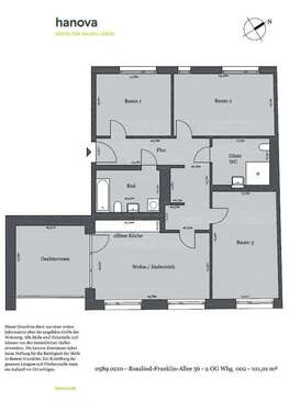 Foto - Wohnung zum Mieten in Hannover 1.330,10 € 101.01 m²