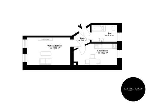 Foto - Wohnung zum Mieten in Leipzig Anger-Crottendorf 540,00 € 45 m²
