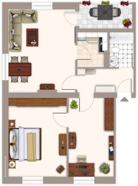 Foto - Wohnung zum Mieten in Mönchengladbach 519,00 € 51.78 m²