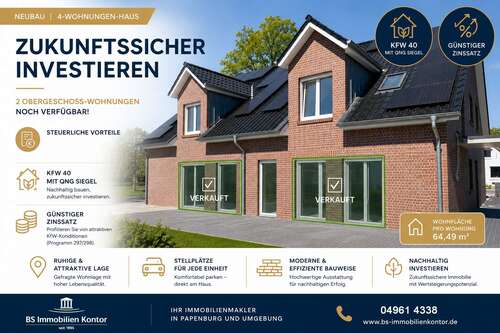 Foto - Wohnung zum Kaufen in Weener 226.500,00 € 64.49 m²