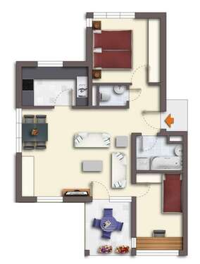 Foto - Wohnung zum Mieten in Wilkau-Haßlau 420,00 € 70.5 m²