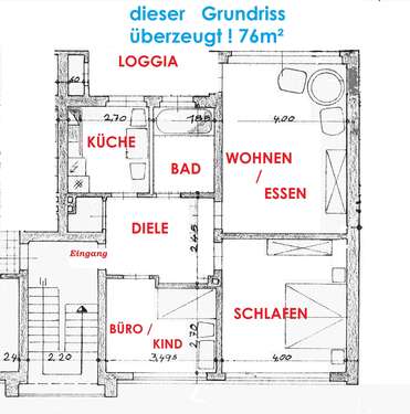 Foto - Wohnung zum Mieten in Krefeld 690,00 € 76 m²