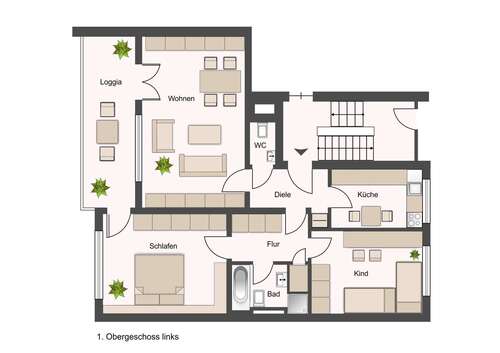 Foto - Wohnung zum Mieten in Hamm 842,00 € 88 m²