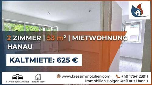 Foto - Wohnung zum Mieten in Hanau 625,00 € 53 m²