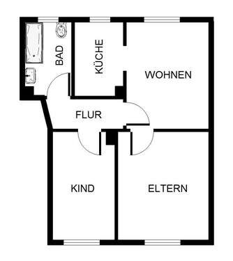 Foto - Wohnung zum Mieten in Gelsenkirchen 399,00 € 51.27 m²