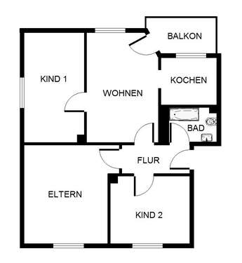 Foto - Wohnung zum Mieten in Gelsenkirchen 439,00 € 63.86 m²