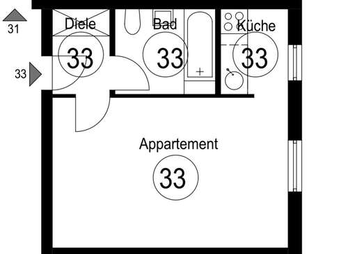 Foto - Wohnung zum Kaufen in München 249.000,00 € 27 m²
