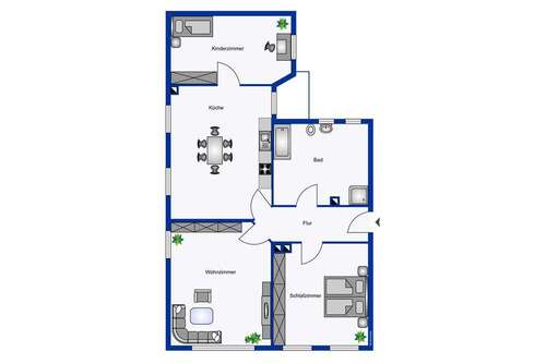 Foto - Wohnung zum Mieten in Gera 500,00 € 86 m²