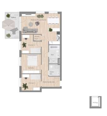 Foto - Wohnung zum Mieten in Besigheim 1.480,00 € 96.39 m²