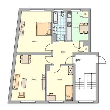Foto - Wohnung zum Mieten in Herne 675,00 € 77.05 m²