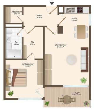 Foto - Wohnung zum Kaufen in München 299.950,00 € 62.52 m²