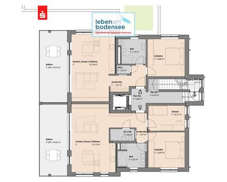 Foto - Wohnung zum Kaufen in Tettnang 625.000,00 € 72.5 m²