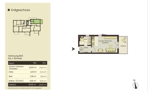 Foto - Wohnung zum Mieten in Ebersberg 710,00 € 36.05 m²