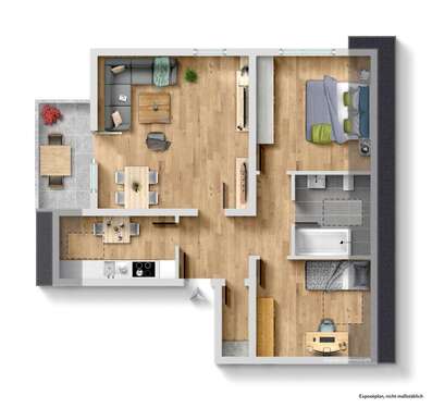 Foto - Wohnung zum Kaufen in Lautertal Elmshausen 159.500,00 € 65 m²