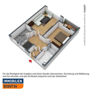 Foto - Wohnung zum Mieten in Hagen 383,00 € 66 m²