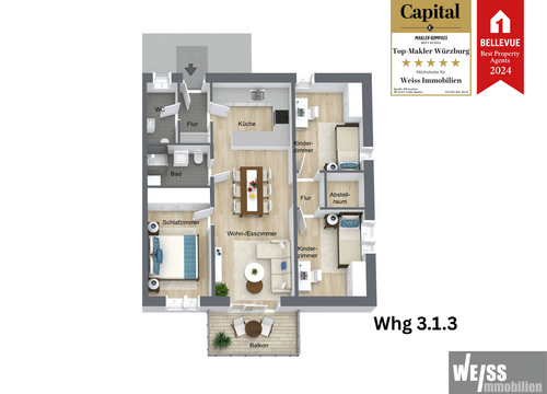 Foto - Wohnung zum Kaufen in Hilpoltstein 457.796,00 € 90 m²