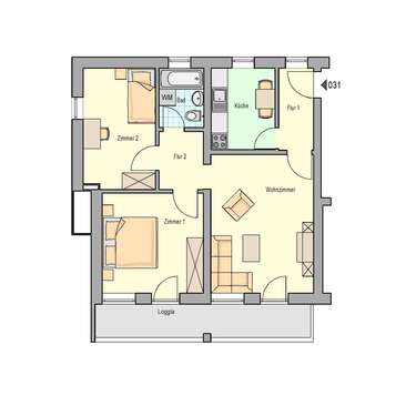 Foto - Wohnung zum Mieten in Nürnberg 517,52 € 62.73 m²