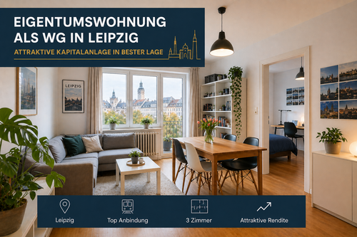 Foto - Wohnung zum Kaufen in Leipzig 234.600,00 € 65.84 m²