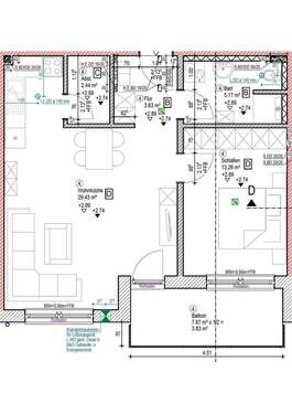 Foto - Wohnung zum Mieten in Ergoldsbach 720,00 € 58 m²