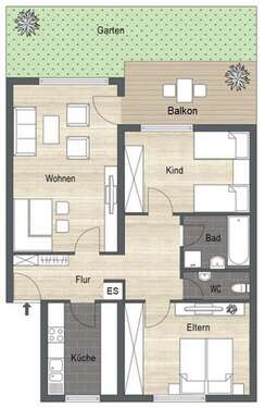Foto - Wohnung zum Kaufen in Neckarsulm 259.900,00 € 78.82 m²