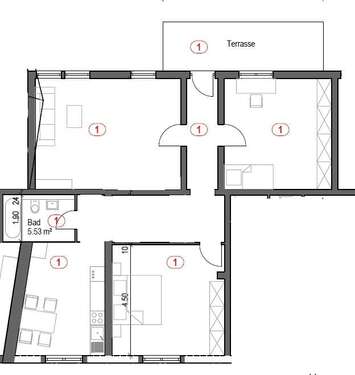 Foto - Wohnung zum Mieten in Ludwigshafen am Rhein 950,00 € 108 m²