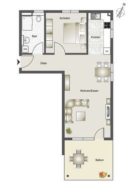 Foto - Wohnung zum Mieten in Schöntal -Oberkessach 755,00 € 63.5 m²