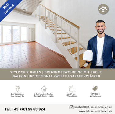 Foto - Wohnung zum Kaufen in Bad Säckingen 239.000,00 € 90.84 m²