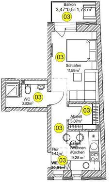 Foto - Wohnung zum Kaufen in Fridingen an der Donau 104.000,00 € 30.91 m²