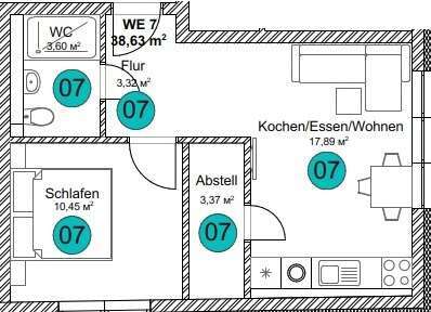 Foto - Wohnung zum Kaufen in Pfullendorf 162.000,00 € 38.63 m²