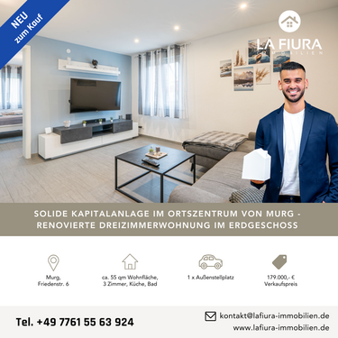 Foto - Wohnung zum Kaufen in Murg 179.000,00 € 54.7 m²