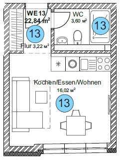 Foto - Wohnung zum Kaufen in Pfullendorf 117.000,00 € 27.66 m²