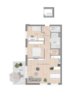 Foto - Wohnung zum Mieten in Besigheim 1.080,00 € 85.78 m²