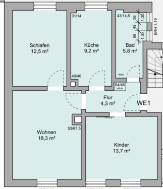 Foto - Wohnung zum Mieten in Ilvesheim 1.056,00 € 64 m²