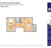 Wohnung zum Mieten in Halle 398,00 € 56.86 m²