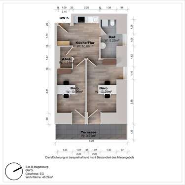 Foto - Büro in Magdeburg 465,00 € 46.5 m²