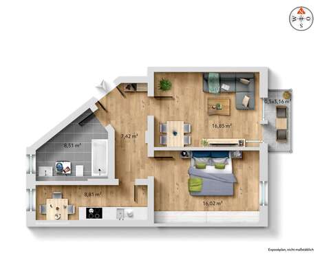 Foto - Wohnung zum Kaufen in Dresden 155.000,00 € 59.43 m²